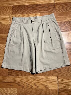 P Johnson Men’s Double Pleated Chino Shorts Size 52